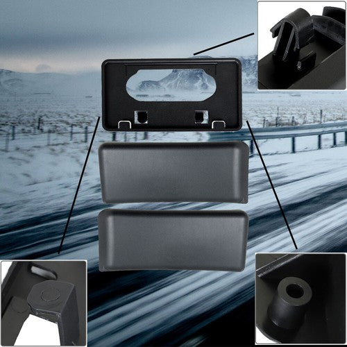 DURAFORCE For 2009-2014 Ford F-150 License Plate Frame Bracket & Bumper Guards Pads Front