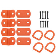 DURAFORCE 1/2" Thick Orange Bolt-On Forged D Ring 12000 LBS Break Strength (Pack of 4)