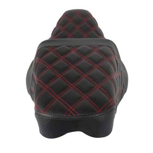 DURAFORCE Step-Up Seat For Touring Road King Electra Street Glide Red Lattice Stitch US
