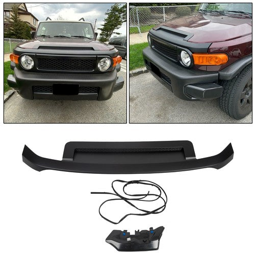 DURAFORCE For 2007 2014 Toyota FJ Cruiser Black Painted Hood Molding Trim Moulding