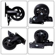 DURAFORCE 4 Inch Universal Heavy Duty Swivel Caster Wheels × 4 with Brakes Black