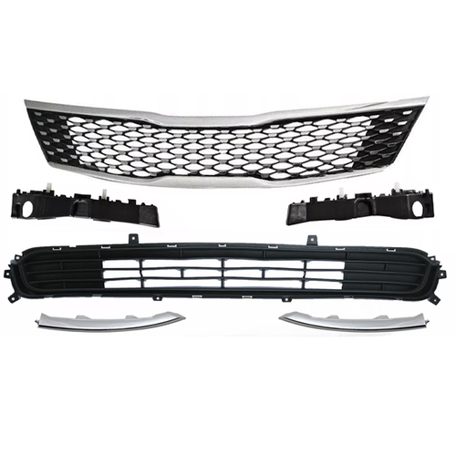 DURAFORCE Front Bumper Grille Bracket Molding Trim 6PCS for 2016-2018 for Kia Optima EX