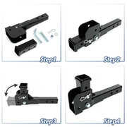 DURAFORCE Folding 2" Trailer Hitch Mount Shank Adapter Receiver Cargo Wheelchair Carrier
