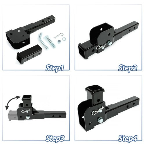 DURAFORCE Folding 2" Trailer Hitch Mount Shank Adapter Receiver Cargo Wheelchair Carrier