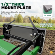 DURAFORCE 1/2" Quick Tach Attachment Mount Plate & Conversion Adapter Latch Skid Steer