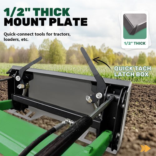 DURAFORCE 1/2" Quick Tach Attachment Mount Plate & Conversion Adapter Latch Skid Steer