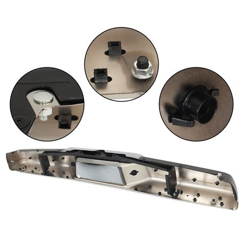 DURAFORCE Rear Step Bumper Assembly Chrome Steel Fit For 1997-2003 2004 Dodge Dakota