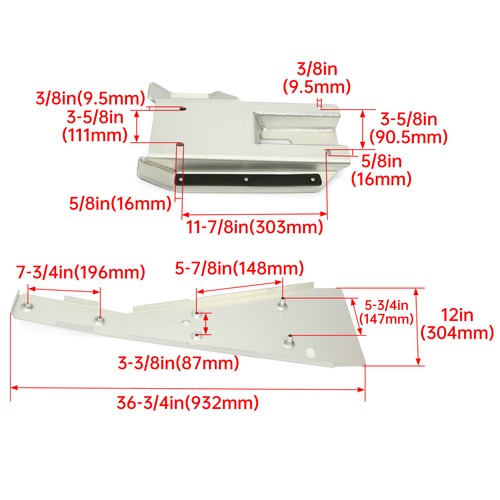 DURAFORCE Full Chassis Glide Frame Swing Arm Skid Plate For Honda TRX 400X 400EX 1999-2014