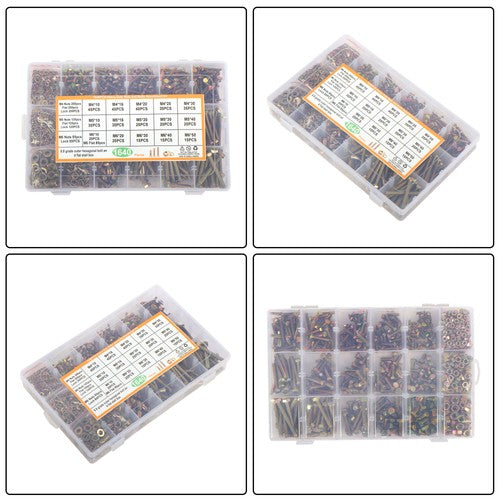DURAFORCE 1640Pack M4 M5 M6 Stainless Steel Nuts Flat and Bolts & Lock Washers Sorting Kit