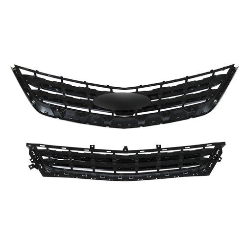 DURAFORCE 2PCS Black Front Upper & Lower Grille For Chevrolet Impala 2014-2020 Chrome New