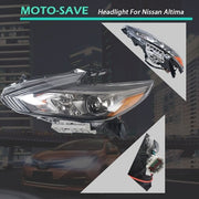DURAFORCE For Nissan Altima 2016-2018 Headlights W/O LED DRL Black Driver Left Side LH