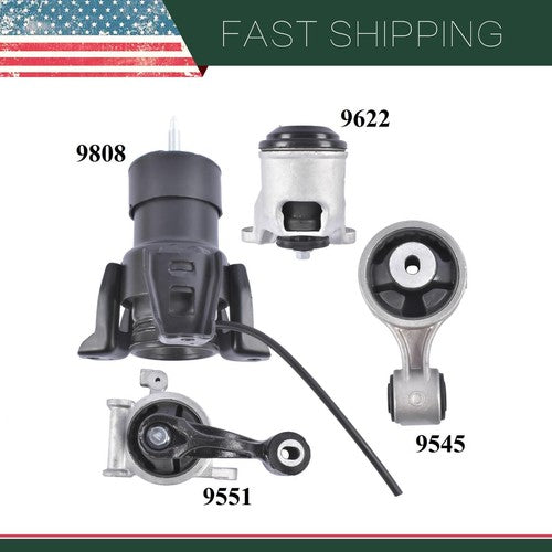 DURAFORCE 4PCS Motor Mount Torque Strut Mount for Nissan Altima 2007-12 Maxima 3.5L 09-14