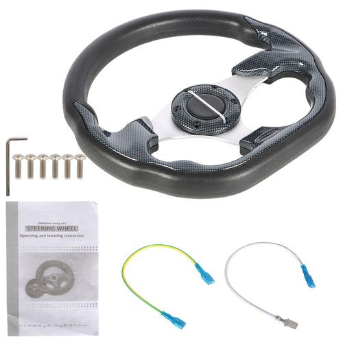 DURAFORCE 12" inch Golf Cart Steering Wheel For Yamaha EZGO Club Car Black USA