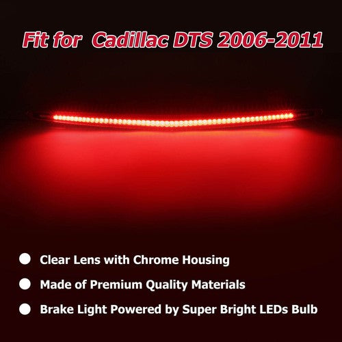 Full LED Third Tail Brake Light Rear Stop Lamp for 2006-2011 Cadillac DTS Chrome