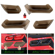 DURAFORCE Rear Tail Light Blackout Lens Kit For Chevy Corvette C7 2014-2019 Smoked Acrylic