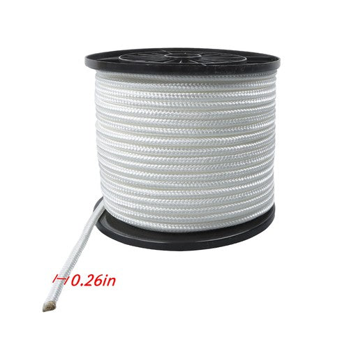 DURAFORCE 3/8 Inch Nylon Rope 250 Foot Sturdy Spool Nylon Solid Braid Rope White