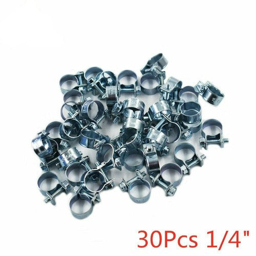 DURAFORCE 1/4" FUEL INJECTION HOSE CLAMP / AUTO Fuel clamps?11mm-13mm?30 Pcs