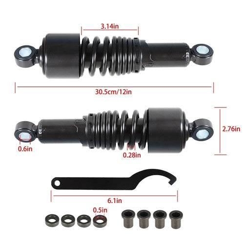 DURAFORCE Pair 10.5'' 267mm Black Rear Shocks Fit For Sportster 883 1200