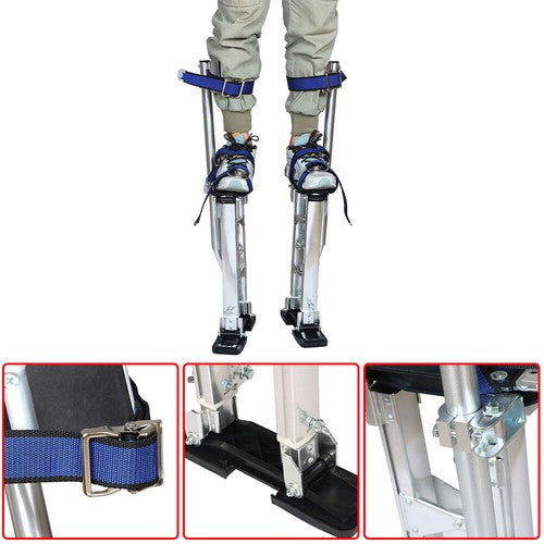 DURAFORCE Aluminum Stilt Drywall Painting Stilts For Painter Taping Tool Silver 24-40 Inch