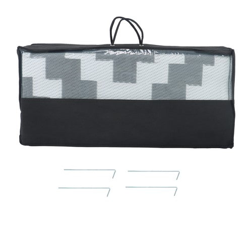 DURAFORCE Gray & White 9x12FT Waterproof Plastic Straw Rug For Camping Outdoor Carpet