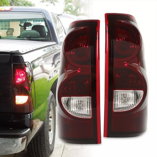 Tail Lights Brake Lamps with Bulbs for 2003-2006 Chevy Silverado 1500 2500 3500 HD