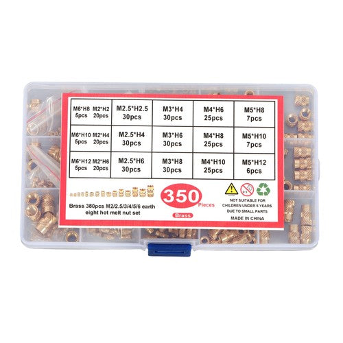 DURAFORCE 350Pack threaded inserts assortment kit M2-M6 metric internal thread rolled