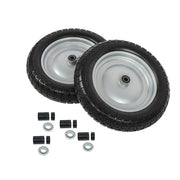DURAFORCE 2PCS 14.5x4-8 Solid Wheels w/Toothed Tread, Silver Hub Black&Silver Replace Tire