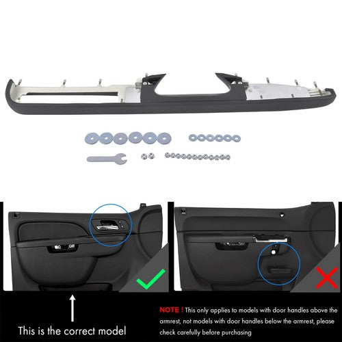 DURAFORCE Front Driver Side Door Armrest Repair Black for Chevrolet Tahoe Silverado 10-14