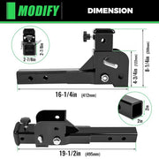 DURAFORCE Folding 2" Trailer Hitch Mount Shank Adapter Receiver Cargo Wheelchair Carrier
