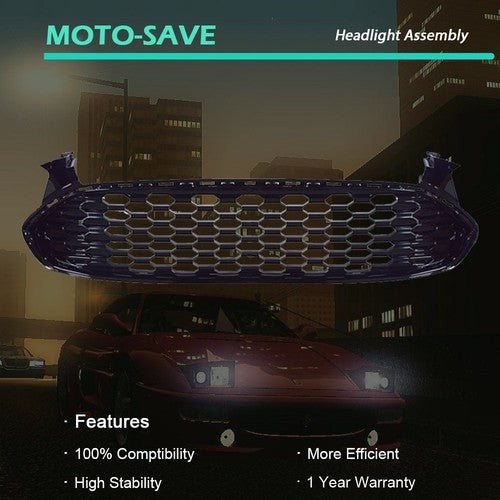 DURAFORCE Front Bumoer Grill Grille For Ford Fusion 2013-2016 Black Glossy Honeycomb Trim