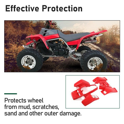 DURAFORCE Front + Rear Fender Plastic Body For 1987-2006 Yamaha Banshee 350 YFZ350 （Red）