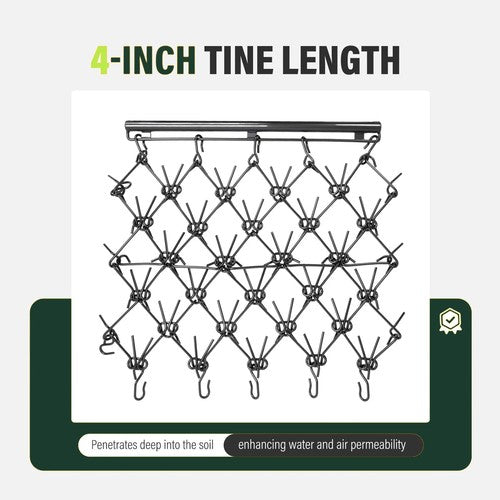 DURAFORCE 4X4FT Drag Harrow Tines Chain For ATV UTVs Leveling Lawn Tractors Garden Towing
