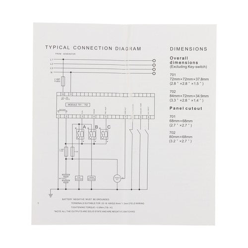 DURAFORCE Controller DSE701AS Generator Controller Generator Control Panel Automatic Start