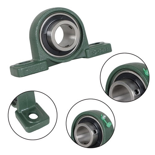 DURAFORCE 2Piece UCP208-24 Solid Base Pillow Block Bearing 1-1/2 Bore Self Aligning 2 Bolt
