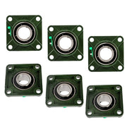 DURAFORCE (6) UCF209-28 Solid Base Pillow Block Flange Mounted Bearing 1-3/4" Bore 4 Bolt