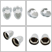 DURAFORCE 40pcs ABS Chrome 33mm Push-on Bullet Flanged Lug Nut Covers for Semi Trucks