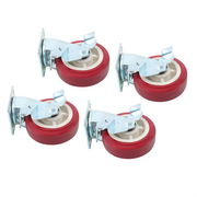 DURAFORCE Four 6" industrial side brakes with red casters