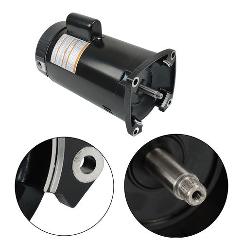 DURAFORCE 2HP B2855 Square Flange Pool Pump Motor 230V Threaded Shaft Swimming Pool Pump