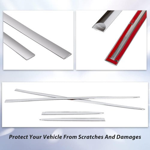 DURAFORCE 4 Pcs Chrome Side Skirt Door BODY MOLDINGS TRIMS For 2015-20 Chevrolet Impala