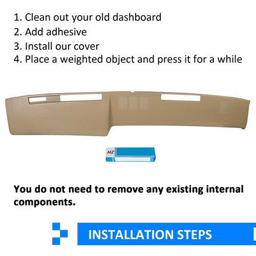 Light Brown Dash Pad Cover for 1981 1991 Chevrolet GMC C K R V Truck SUV Pickup
