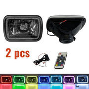 DURAFORCE 7X6" 5x7 7 Colors Change RGB LED Halo Headlights Lamps Driver & Passenger Side