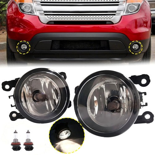 DURAFORCE Clear Front Bumper Driving Fog Light Replacement for Ford Explorer 2011-2015