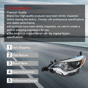 DURAFORCE Headlight For Toyota Corolla 2014-2016 Headlamps Driver/Left Side Clear Housing