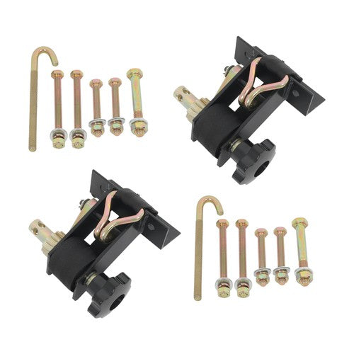 DURAFORCE 2 Pack 1.5" Wide x 7.5' Long Ladder Rack Ratchet Straps 1.4" Black Square Tube