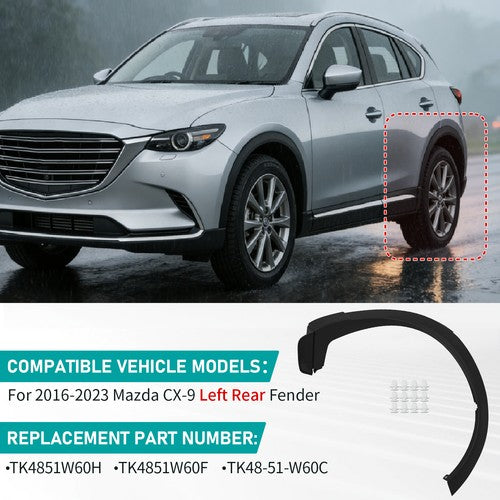 For Mazda CX-9 16 2016-2023 Rear Driver Left Side Fender Opening Wheel Arch Trim