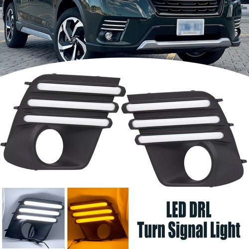 DURAFORCE LED Daytime Running Light Turn Signal Fog Lamp Cover for Subaru Forester 2022-24
