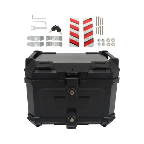 DURAFORCE Motorcycle Top Case Waterproof Rear Tour Box with Security Lock Helmet Case 45L