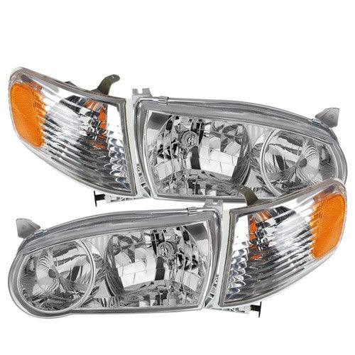 DURAFORCE For Toyota Corolla 2001-2002 Headlights Headlamp w/Corner Signal Lamp Pair