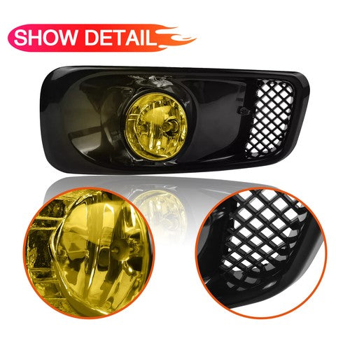 DURAFORCE For 1999-2000 Honda Civic Front Bumper Yellow Lens Halogen Fog Lights Lamp
