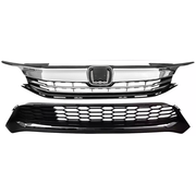 DURAFORCE Front Upper Lower Grille LED Fog Lights Set for 2016 2017 for Honda Accord